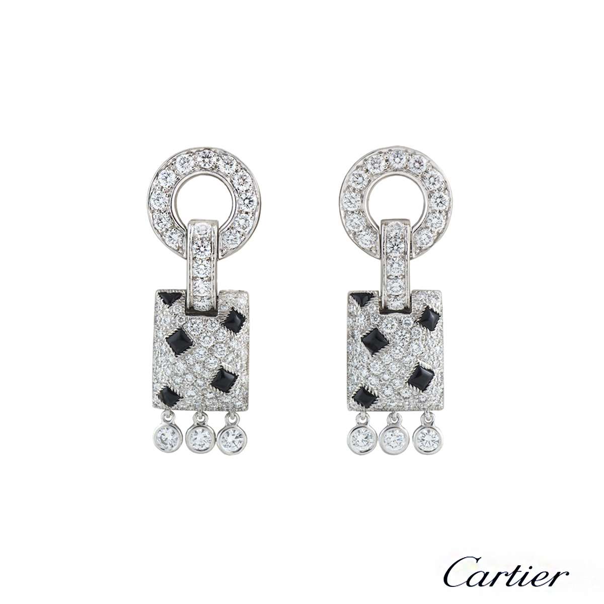 cartier onyx earrings